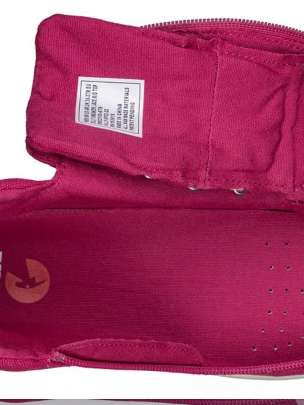 High-Top Canvas Athletic Sneaker in Bright Pink for use with an AFO